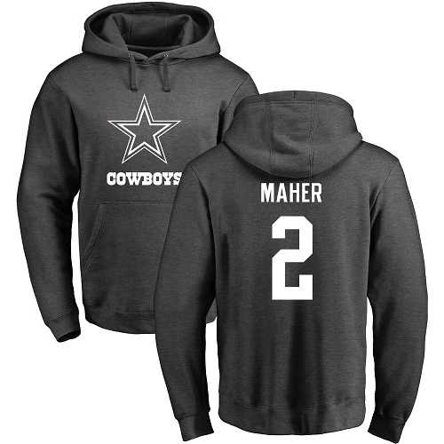 Men Dallas Cowboys Ash Brett Maher One Color 2 Pullover NFL Hoodie Sweatshirts